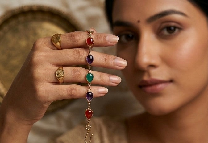 Multicolour Teardrop Gemstone Bracelet