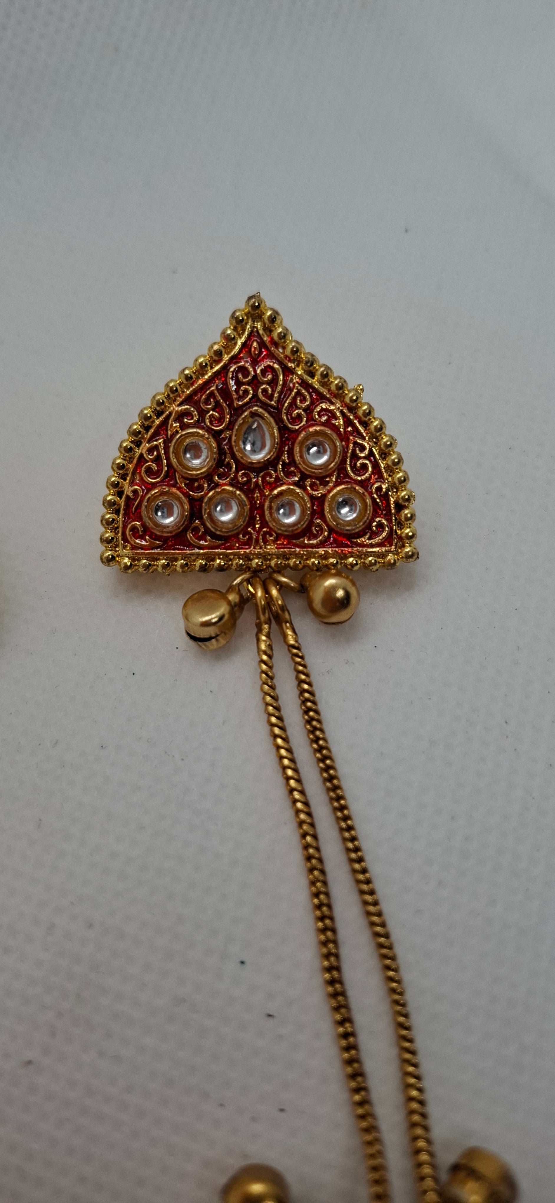 Antique Gold Kundan & Ghungroo Tiered Long Drop Earrings