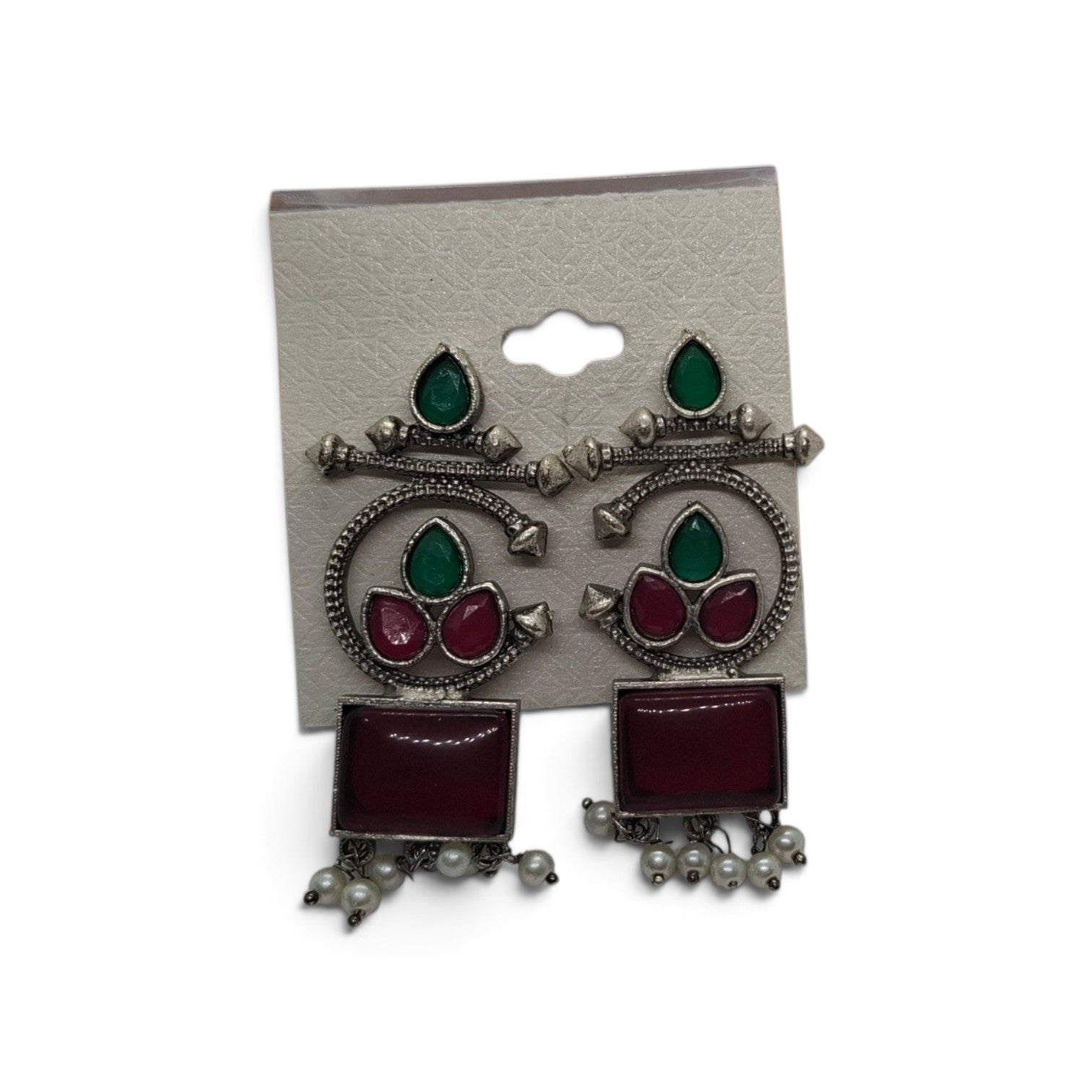 Oxidized Tribal Style Earrings