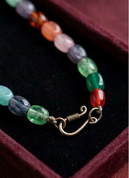 Artisan Vibrant Faceted Gemstone Necklace