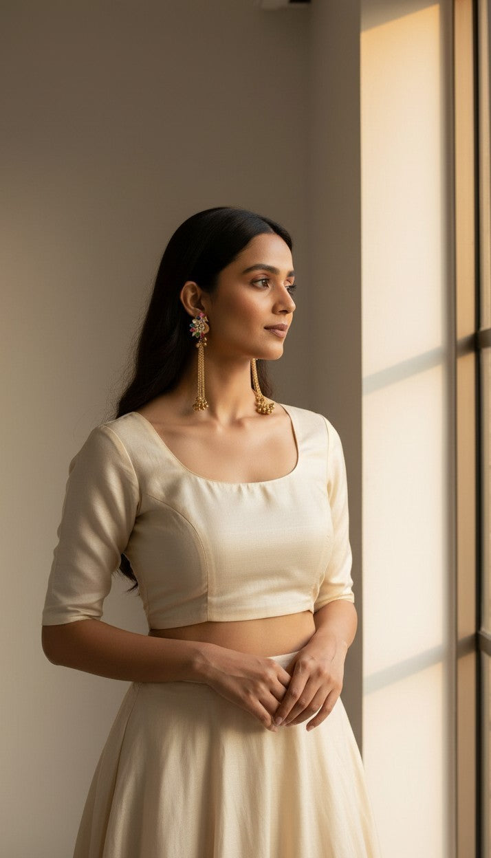 Traditional Peacock Drop / Shoulder-Duster Earrings (Kundan & Ghungroo Danglers)