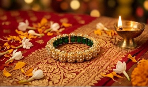 Regal Pearl Cluster Openable Kada