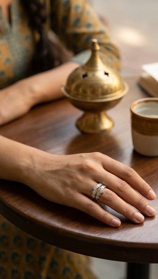 Gold-Plated Nested Chevron Ring