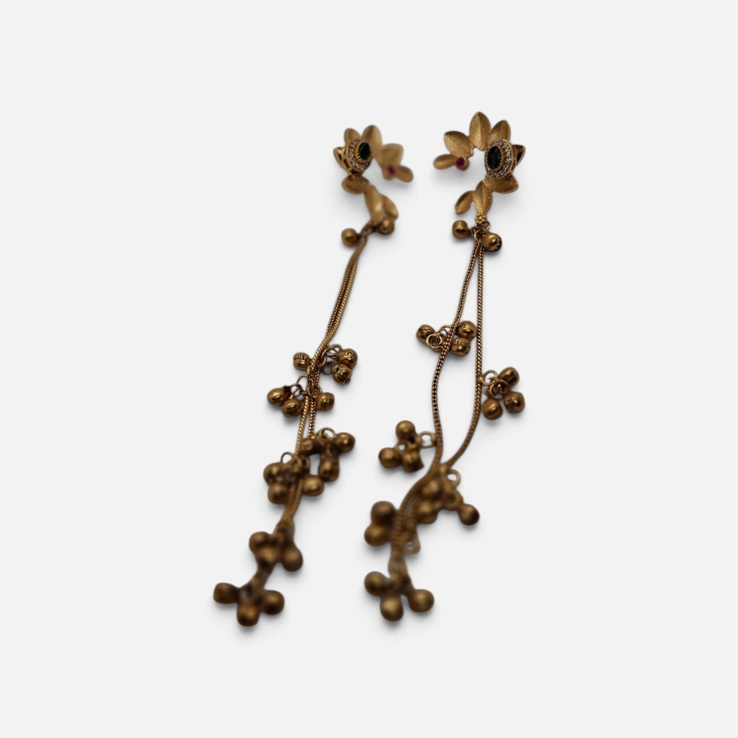 Vintage Floral Cluster Shoulder Duster Earrings