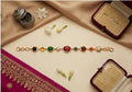 Delicate Navratna-Inspired Wirework Link Bracelet