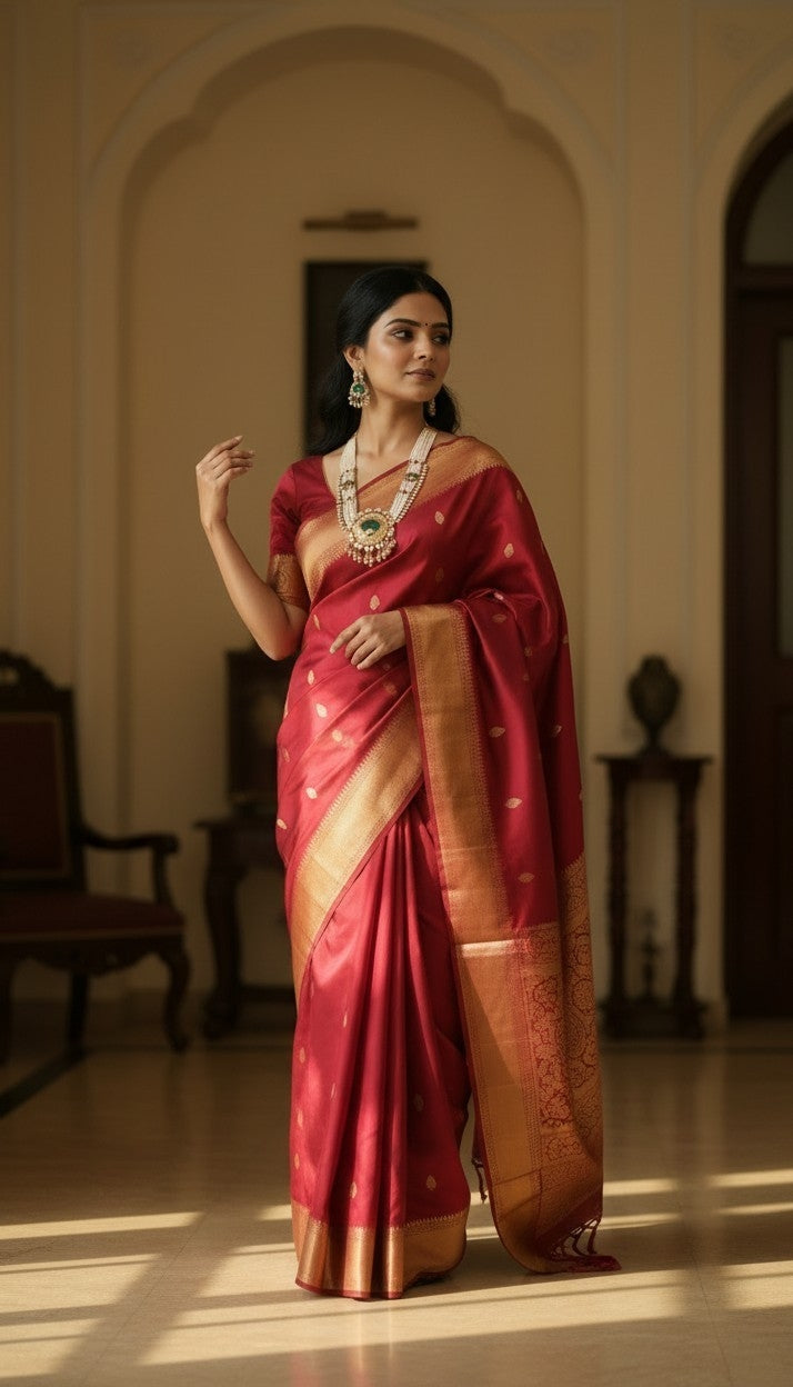 Multi-Layered Seed Pearl Statement Necklace Set with Kundan Detailing