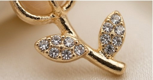 Champagne Tulip Pavé Stud Earrings