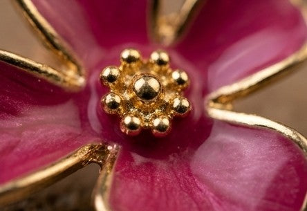 Fuchsia Bloom Enamel Stud Earrings