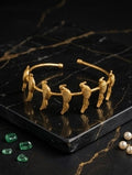 Vintage-Inspired Golden Flock Cuff Bracelet