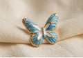Azure Enamel Butterfly Stud Earrings