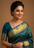 Rhodium-Plated Teal Necklace & Earring Set