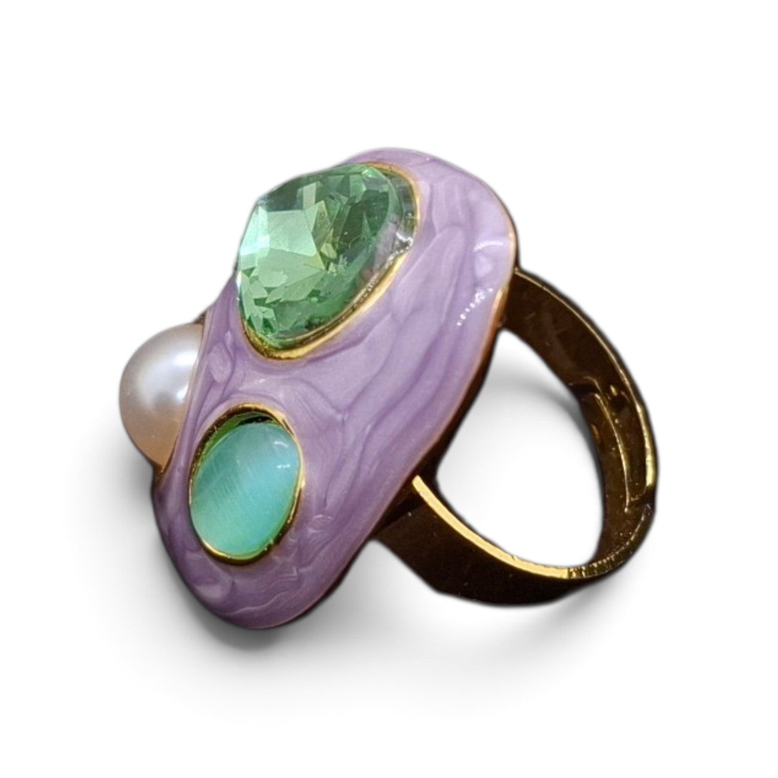 The Lavender Reverie Enamel Statement Ring