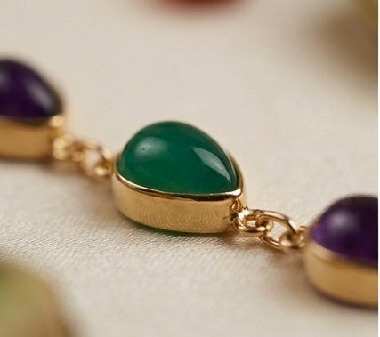 Multicolour Teardrop Gemstone Bracelet