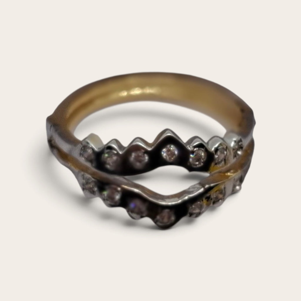 Gold-Plated Nested Chevron Ring