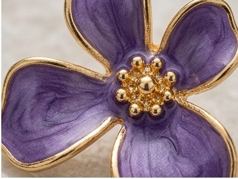 Lavender Bloom Enamel Statement Earrings