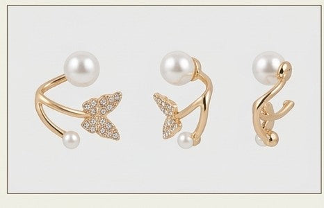 Pearl & Pavé Butterfly Ear Climbers