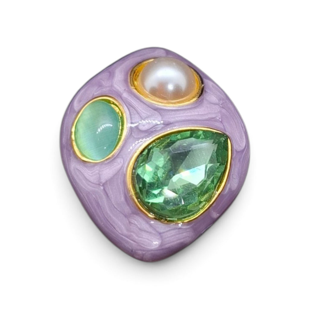 The Lavender Reverie Enamel Statement Ring