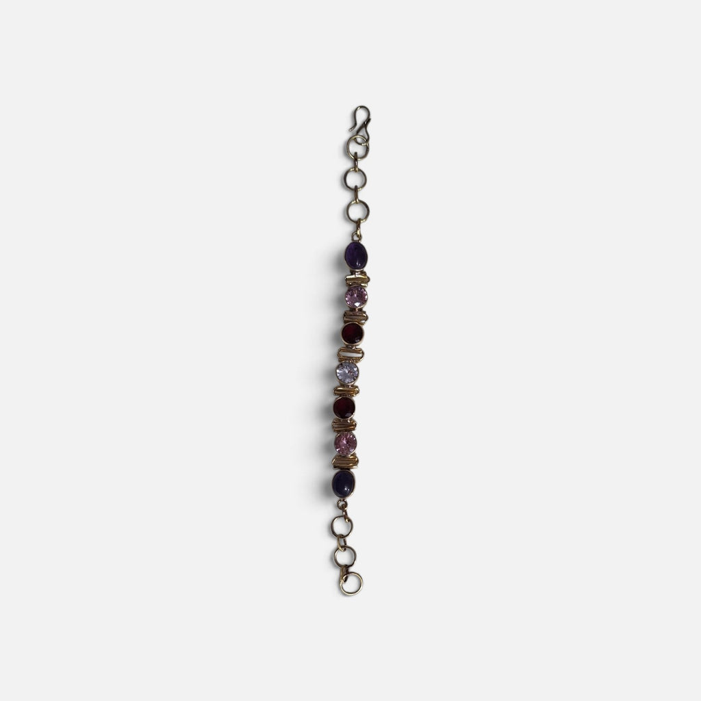 Vibrant Heritage Multi-Stone Gold-Tone Bracelet
