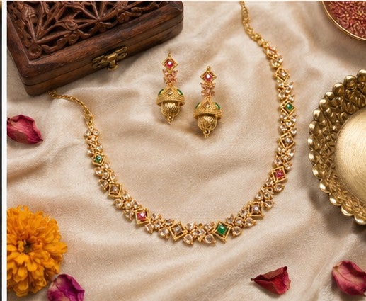 Heritage Polki & Jewel-Tone Necklace Set