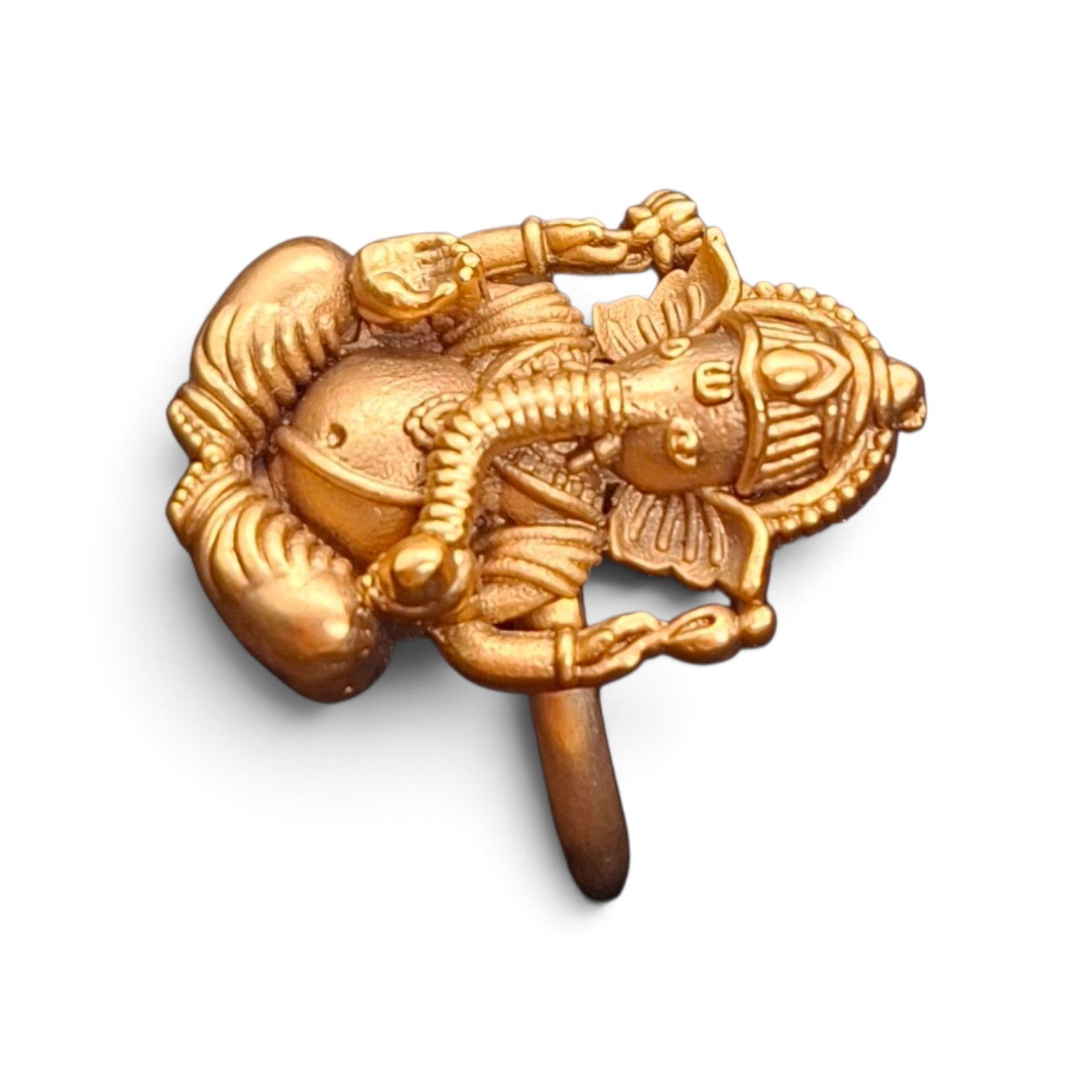 Antique Gold-Tone Lord Ganesha Temple Ring - Adjustable