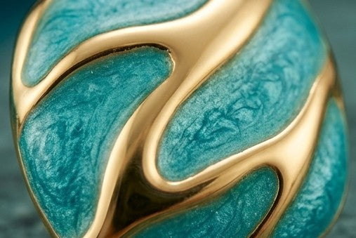 Vintage-Inspired Turquoise & Gold Swirl Stud Earrings
