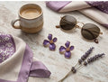 Lavender Bloom Enamel Statement Earrings