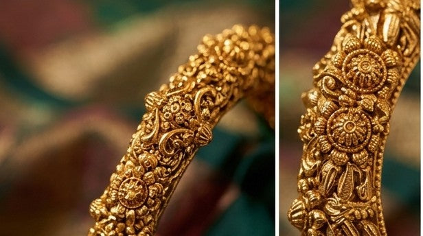Royal Nakshi Antique Gold-Plated Bangle