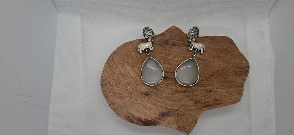 Oxidised Silver Animal Earrings