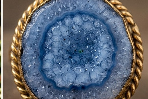 Celestial Blue Druzy Statement Ring