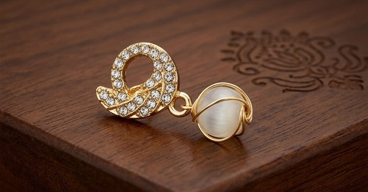 Gold-Tone Crystal Swirl & Caged Pearl Drop Earrings