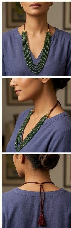 Emerald Canopy Multi-Strand Beaded Necklace