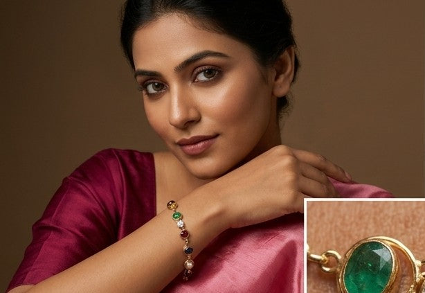 Delicate Navratna-Inspired Wirework Link Bracelet