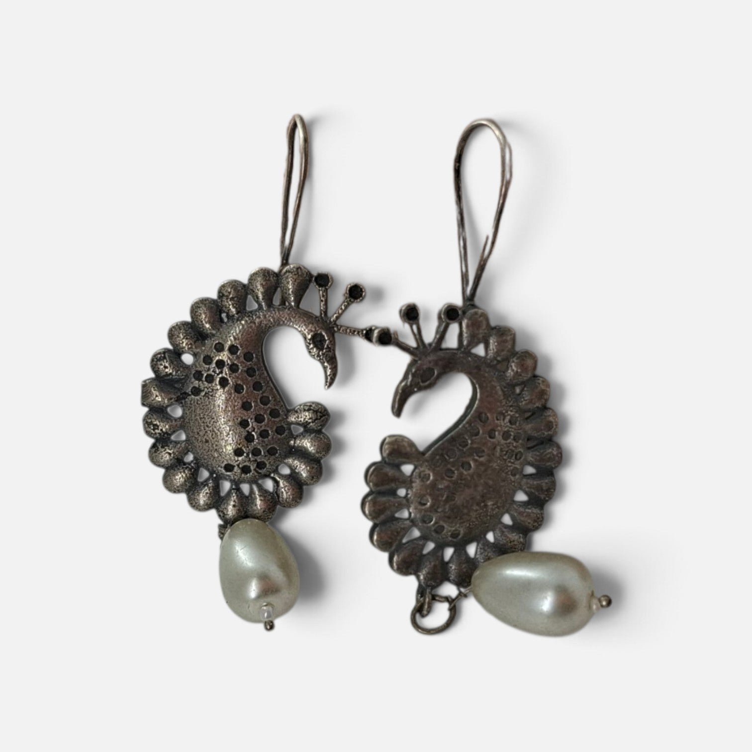 Peacock Paisley Drop Earrings